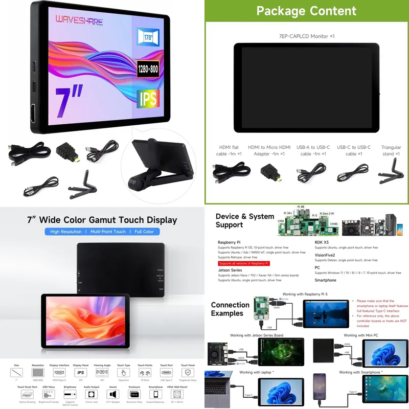 Raspberry Pi - для Aismartlink Waveshare 7-дюймовый емкостный сенсорный