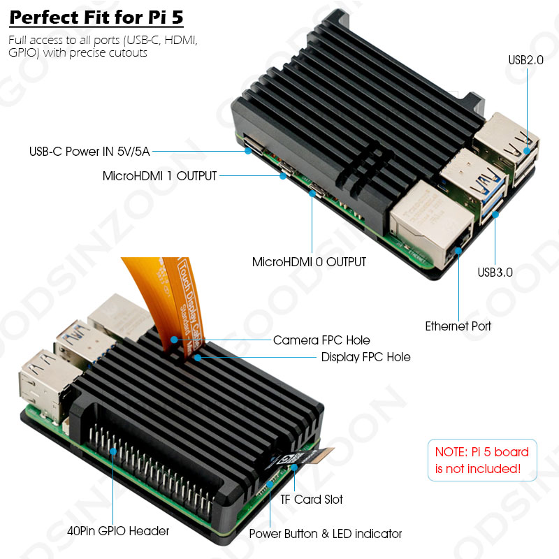 Алюминиевый бронированный корп – обзор и цена Pi 5 Case